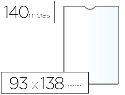 Funda portadocumento Esselte 93x138 mm. plástico transparente 140µ